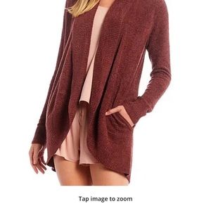 Barefoot Dream CozyChic Lite Circle cardigan medium rosewood